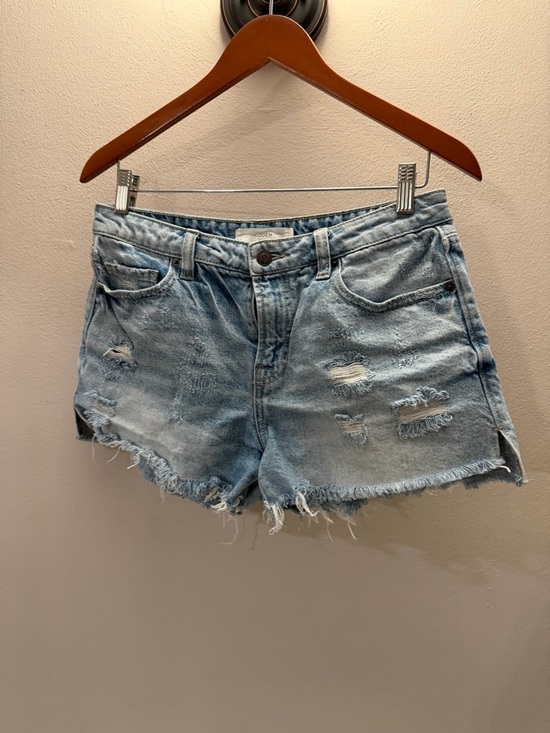 Pants - Washed Light Blue Distressed Denim Shorts - Women's medium
